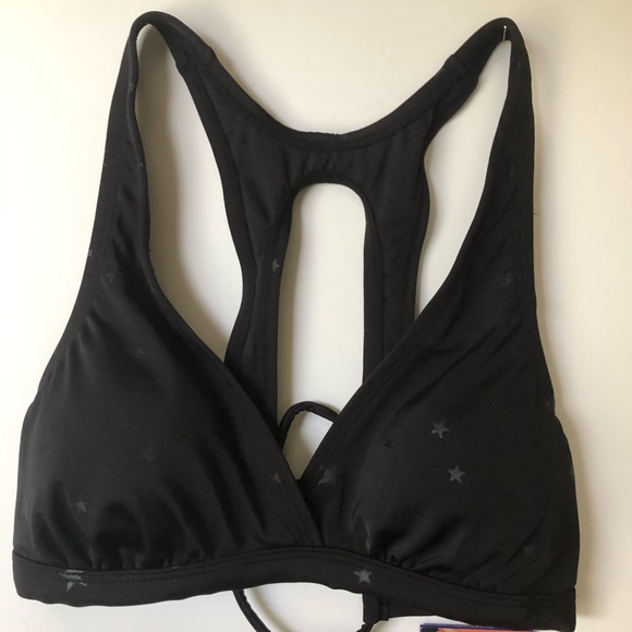 NWT joy lab black star t back bathing suit top - Picture 2 of 5